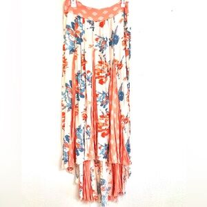 Free People Vibrant Floral High-Low Skirt